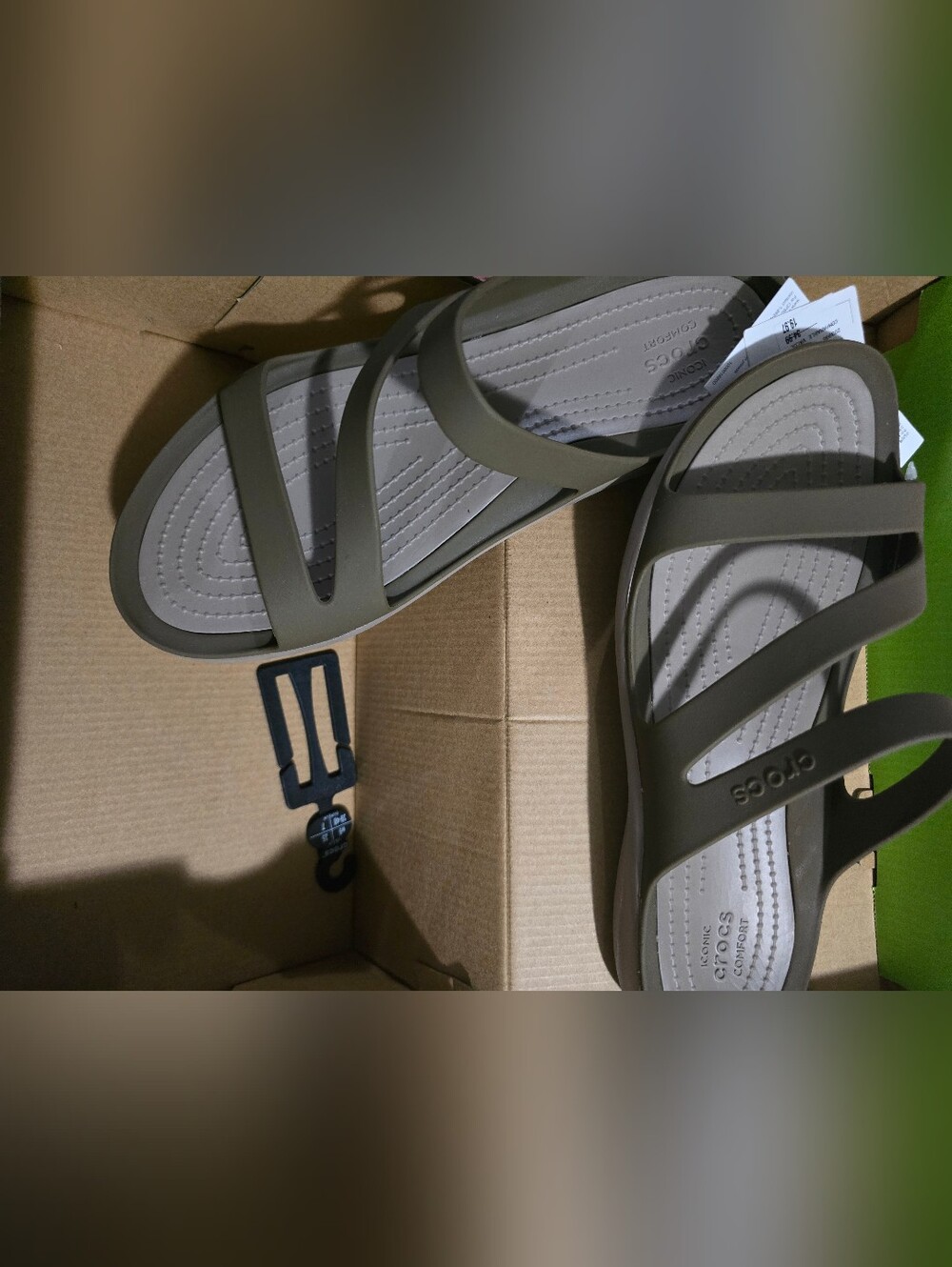 CROCS Men's Triple-Strap Slide Sandal - Olive Green